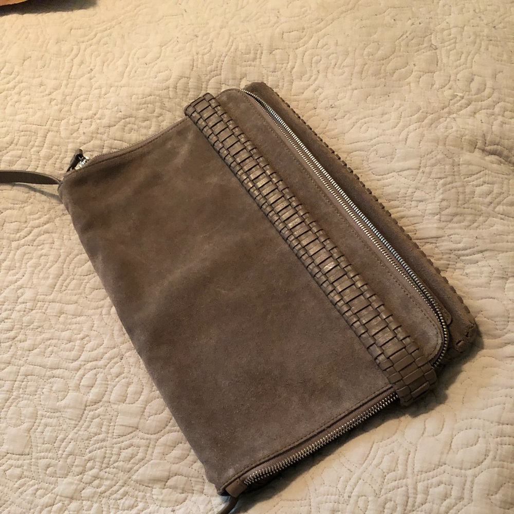 All Saints Taupe Suede Cross-Body